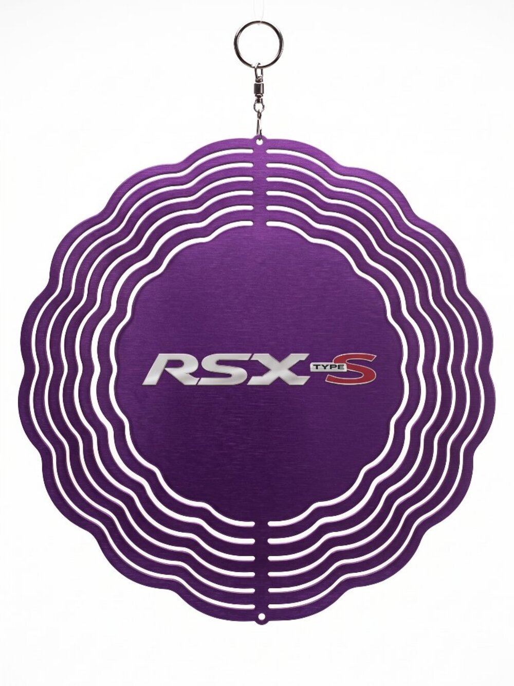 10" Acura RSX Type S Kinetic Wind Spinner - Purple Metal Hanging Yard Decor